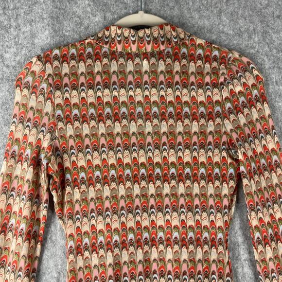 Free People Lucky Shirt Womens XS Canyon Combo Mesh Sheer Ruched Boho Indie - Picture 13 of 16